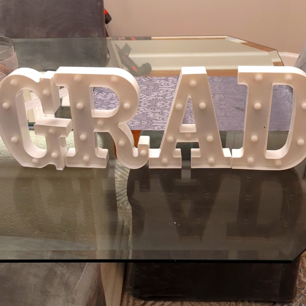 GRAD Light Up Letters - White
